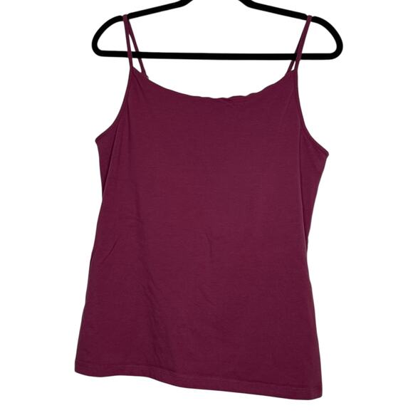 Oscar de la Renta maroon spaghetti strap tank with built in bra XXL - Picture 1 of 4
